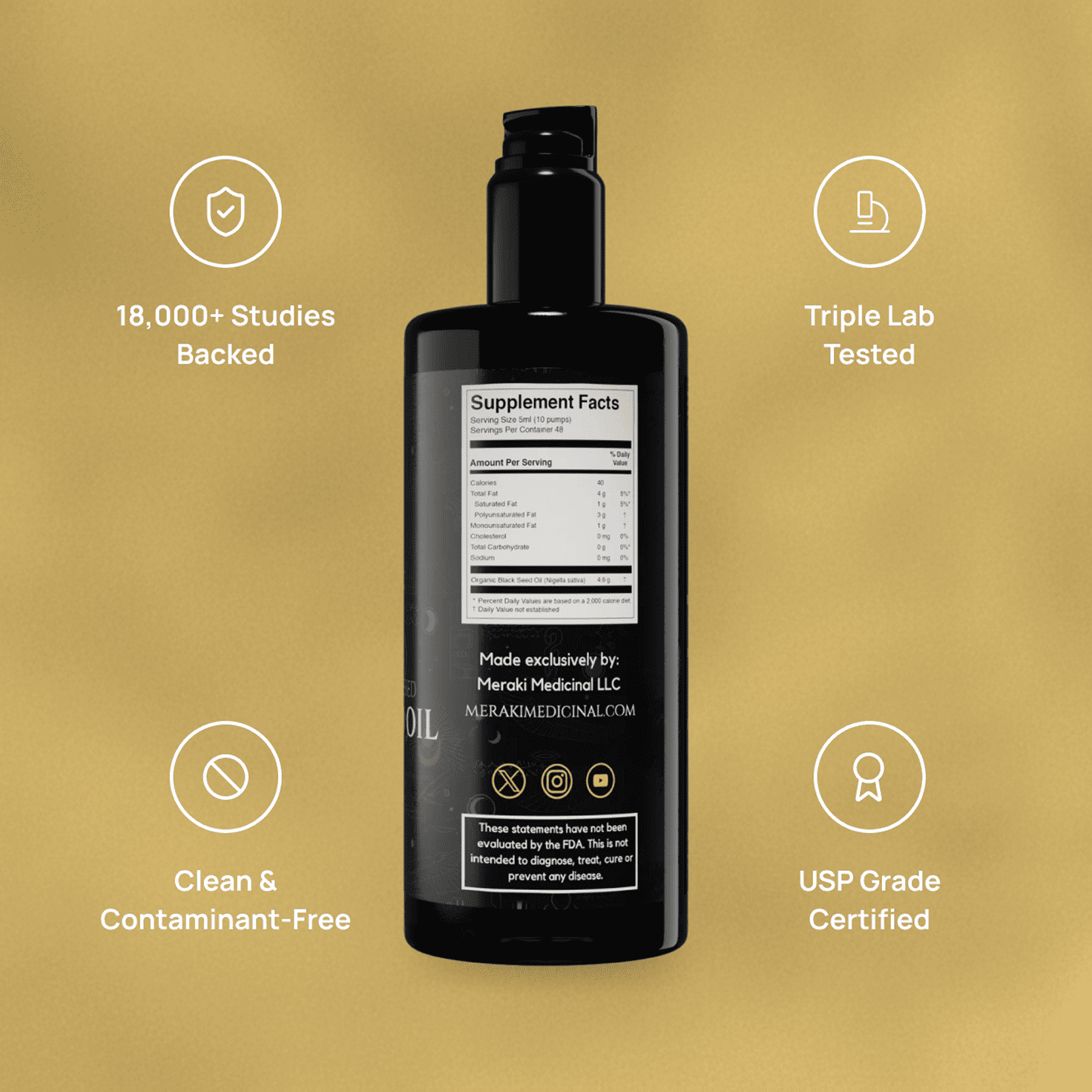 High Potency Cold-Pressed Organic Black Seed Oil with 3% Thymoquinone - PureNaturalRadiance.com