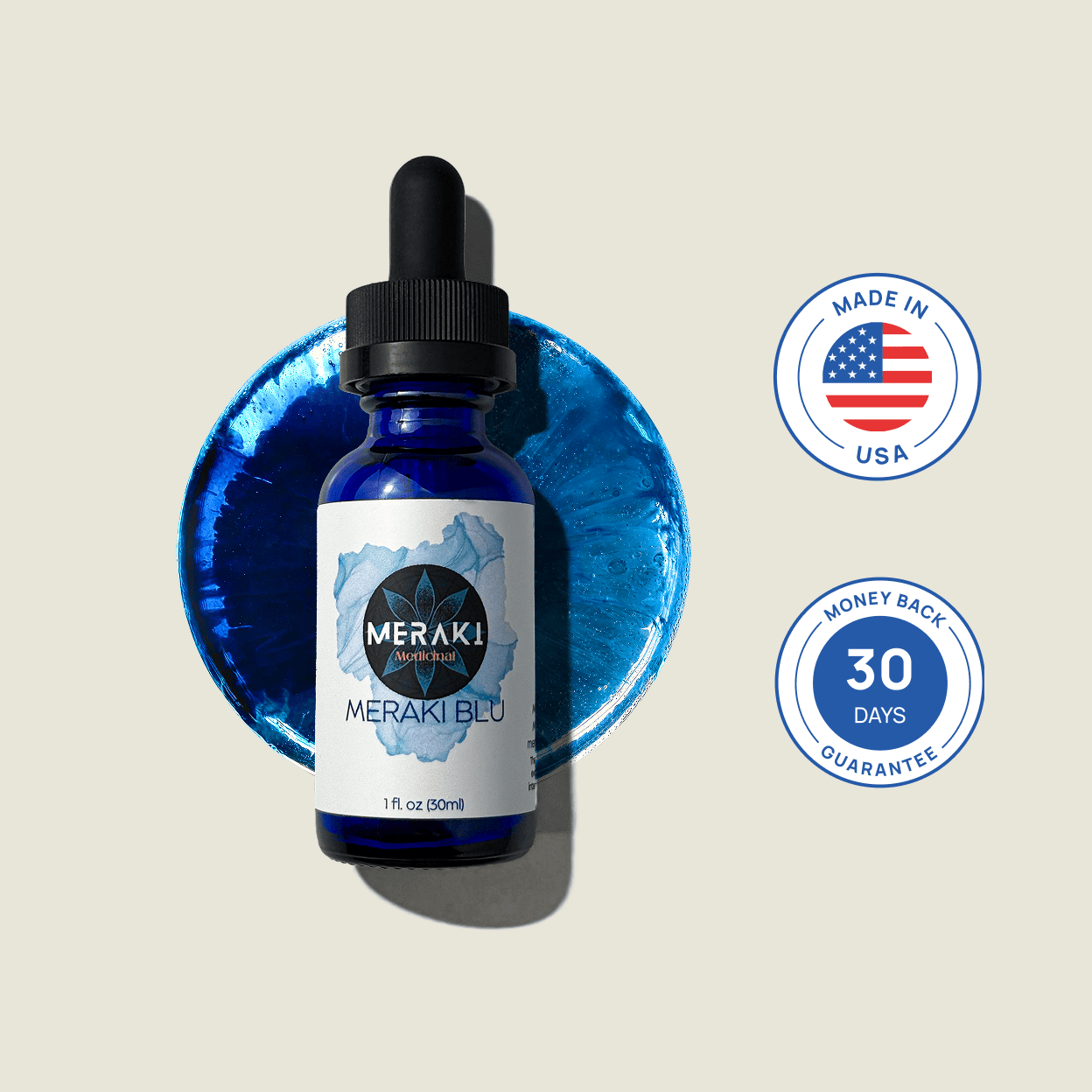 Meraki Blu Methylene Blue 150mg - USP Grade Antioxidant Support - PureNaturalRadiance.com
